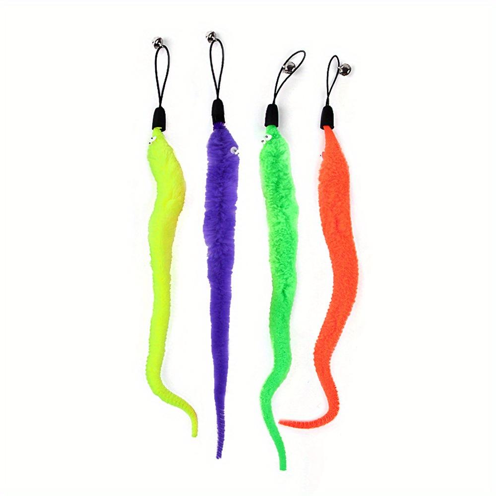 11 Pack Retractable Fishing Rod Funny Cat Stick Pet Caterpillar Feather Replacement Head Cat Toys Interactive Pet Products