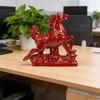 2026 Year of The Horse Figurine Ceramic Feng Shui Red Horse Statue Chinese New Year Home Office Tabletop Decoration for Wealth Good Luck