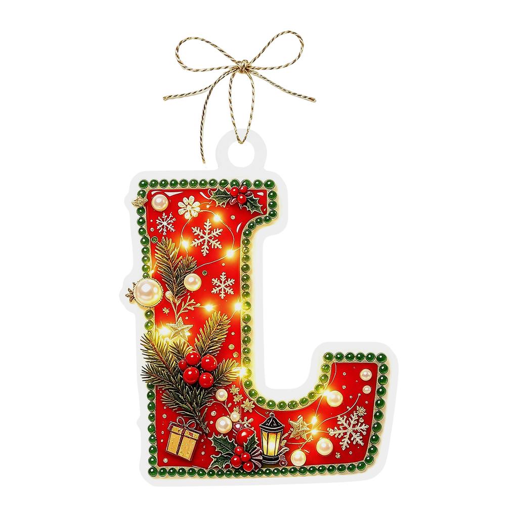 Christmas Themed Acrylic Letter Hanging Ornaments 26 PCS Decorations for Christmas Tree