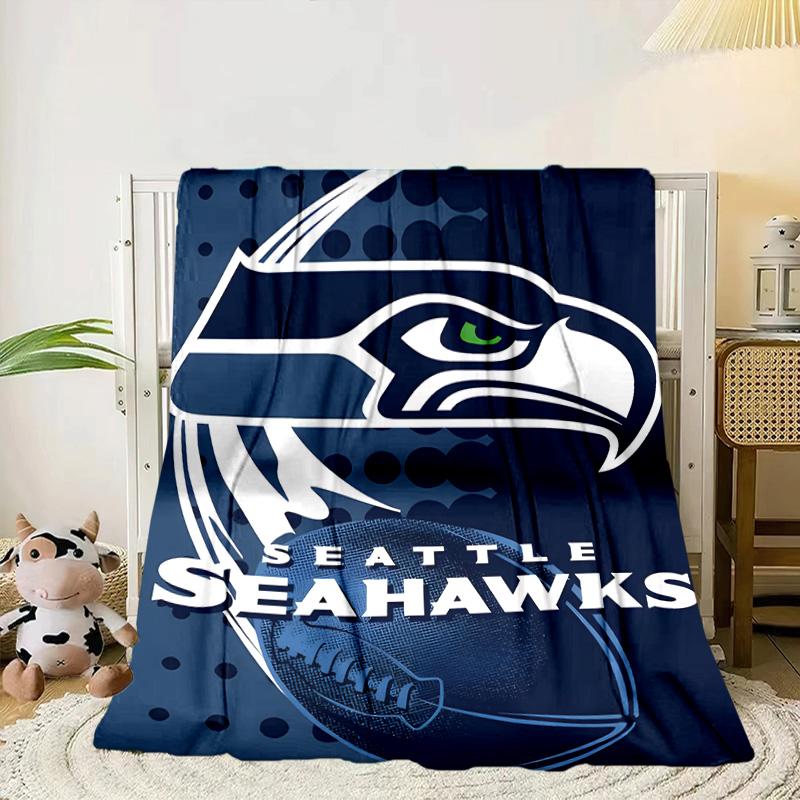 Coperta Portatile/Morbida Seattle Seahawks Logo Coperta da Letto Adatta per Viaggi Campeggio Soggiorni Uffici Divani Regali per Fan