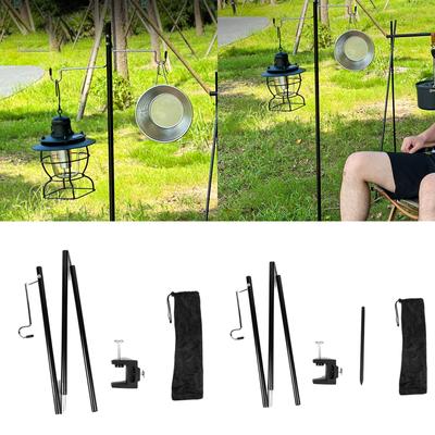 Folding Lamp Stand Portable Outdoor Table Light Hanger Rack for Picnics Hiking Fishing Backpacking Garden Enduring