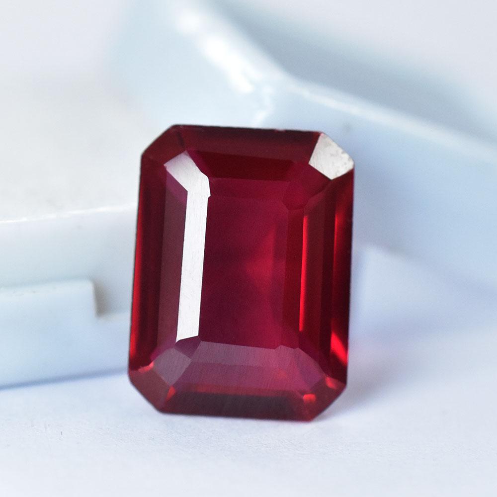 Natural Red Ruby Loose Gemstone 15 ct Emerald Cut for Collection for Jewelry Making and Crafts