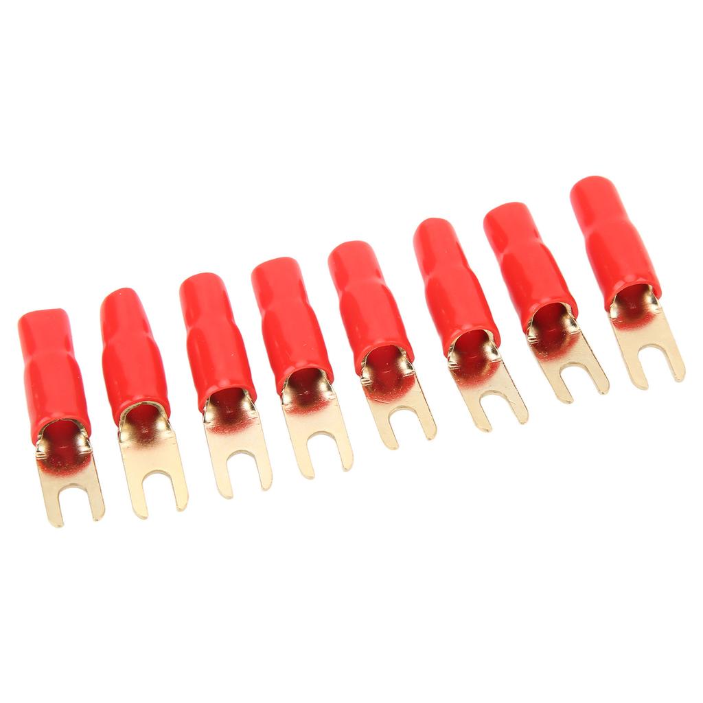 50Pcs 8 Gauge Fork Spade U Type Wire Connectors Electrical Crimp Terminals Copper Wire Lugs for