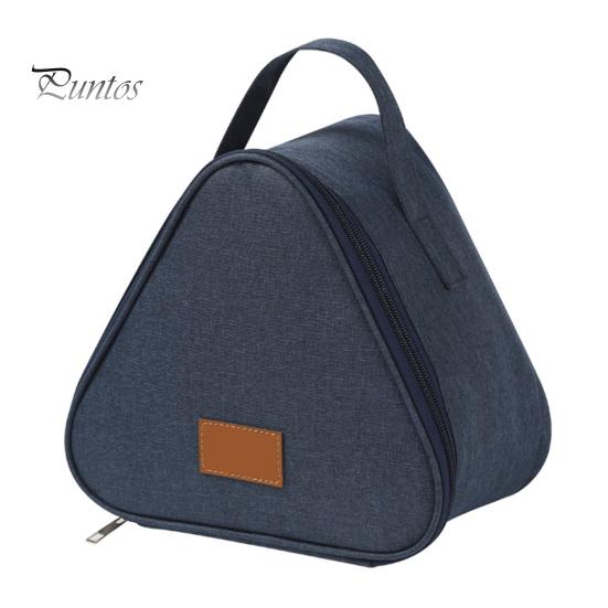 

Сумка для ланча, органайзер для закусок с ручкой, легко моется, водонепроницаемая, устойчивая к пятнам, треугольная сумка для ланча с пищевой алюминиевой подкладкой S темно-синий