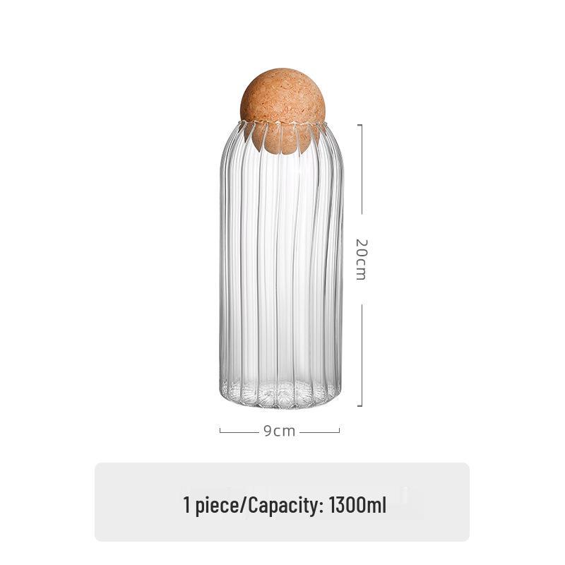 Cork Stopper Glass Jar for Coffee, Dried Fruit, and Grains Storage