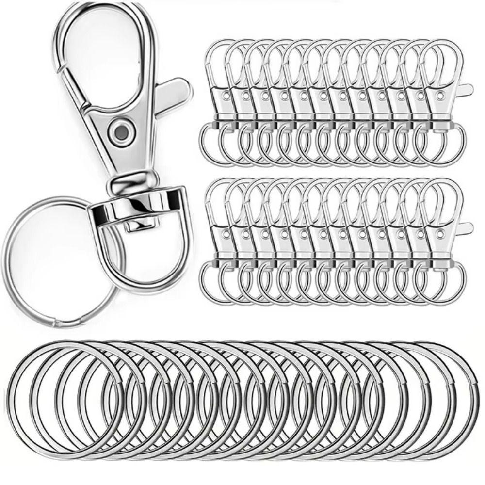 100Pcs Flexible Key Chain Clip 360 Degree Rotating Rotating Key Chain  Keychain Accessories