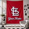Wall Hanging Tapestry With Custom Name & Text, St. Louis Cardinals Decorative Tapestry For Bedroom