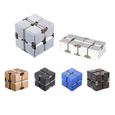Cube Infinity Metal Fidget ToysAluminium Antistress Anxiety Fidgeting Edc Anti Stress Easing Toy For Adult Kids