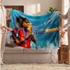 Lamine Yamal Personalized Fleece Blanket With Football Logo, Custom Name Text Soft Warm Home Throw Blanket