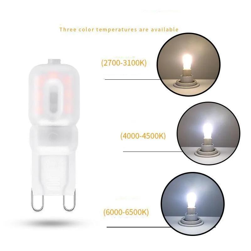5PCS G9 LED Lights Dimmable Bulb SMD 2835 Spotlight for Crystal Chandelier Replace 20W 30W Halogen Lamp Lightings AC 110V 200V