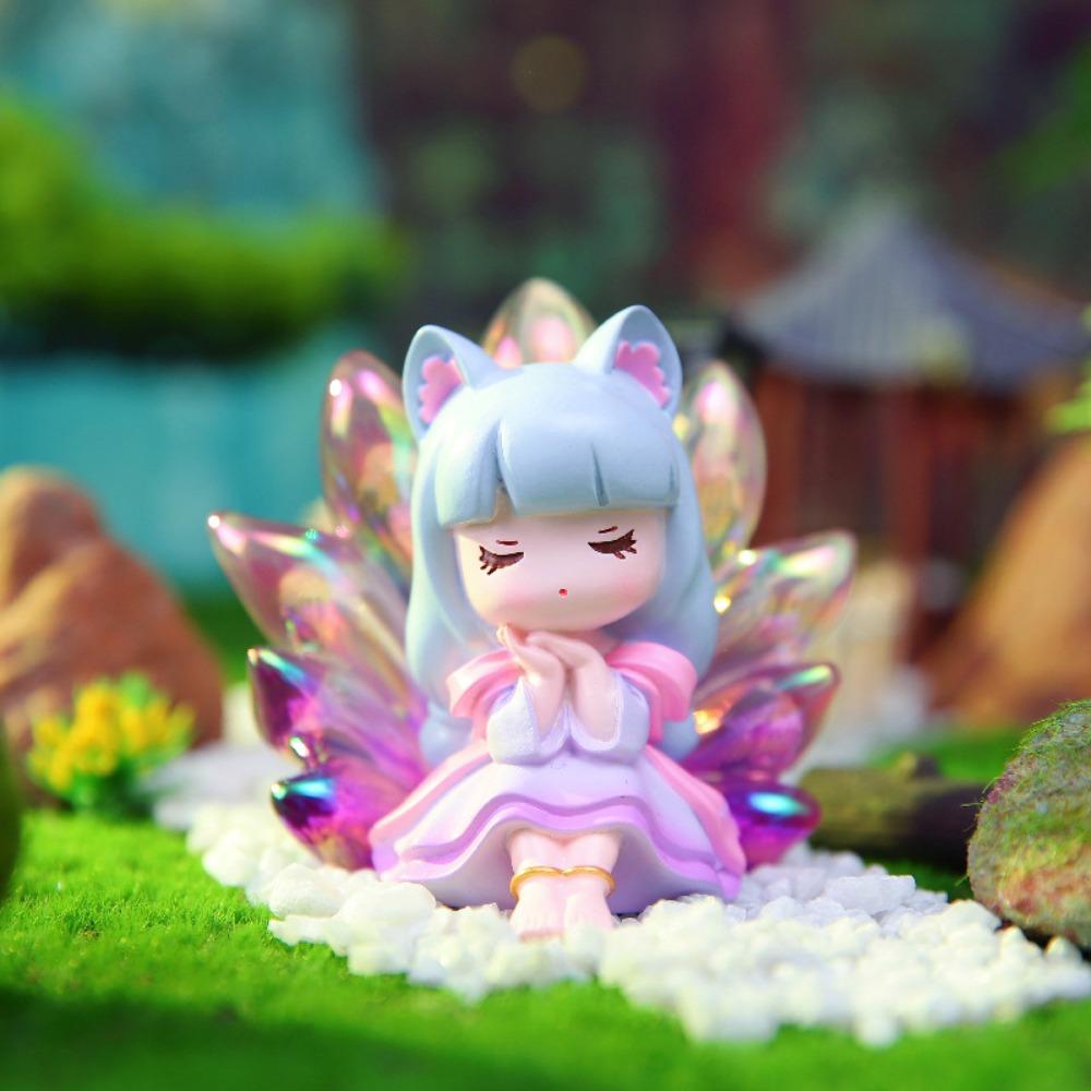 Colorful Bunny Series Model Toy Cartoon Ancient Costume Girl Doll  Desktop Ornament