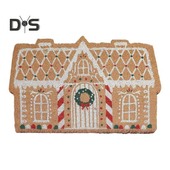 

Рождественский коврик в форме мультяшного домика, утолщенный, с большой водопоглощающей способностью, коврик для ванной комнаты, праздничное украшение, входной коврик для дома и улицы 50x80cm