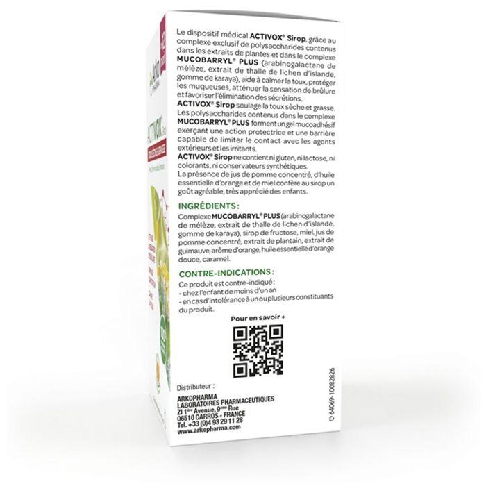 Arkopharma Activox Sirop Gorge Et Toux 175ml