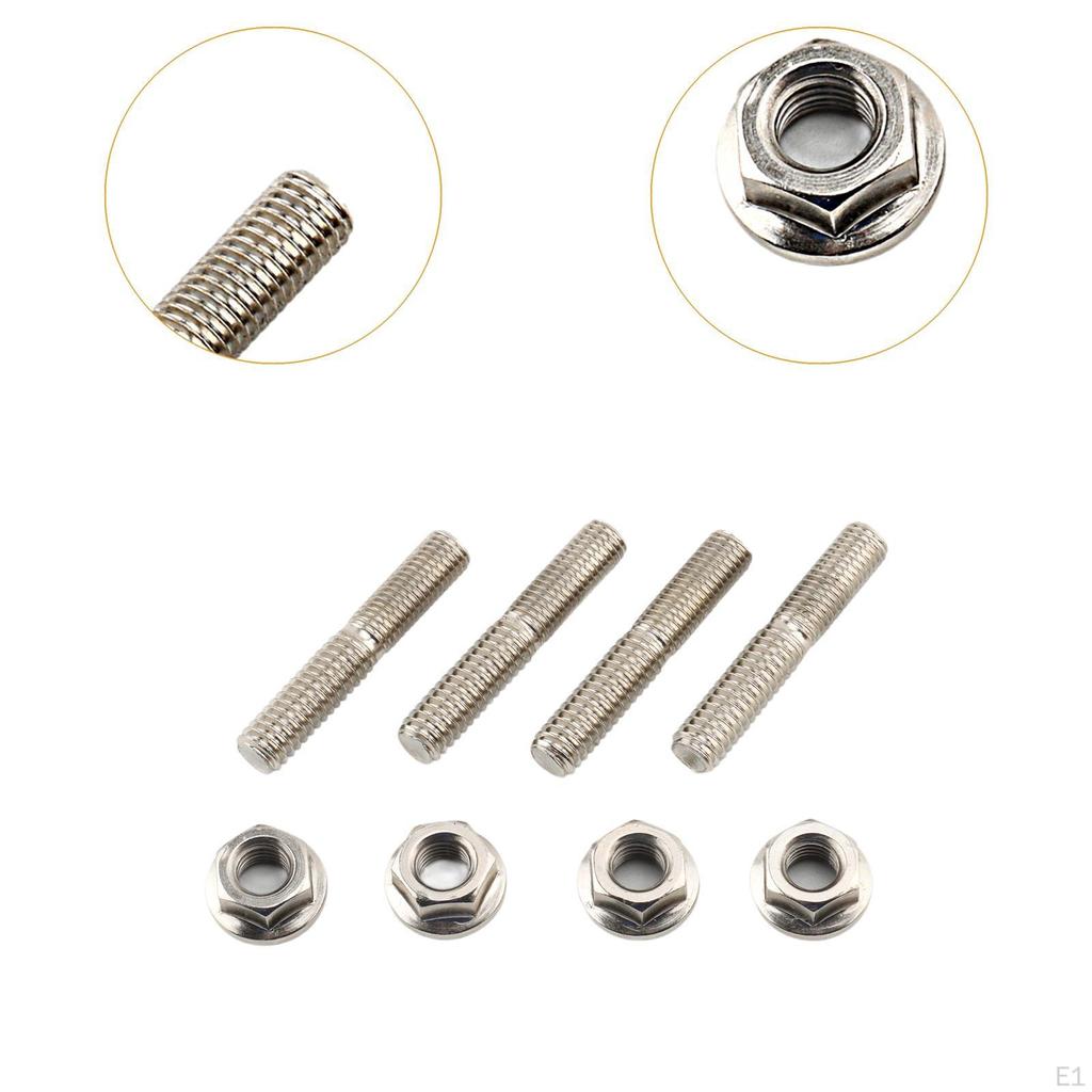 4x Motorcycle Exhaust Screws Nuts Spare Parts Replacement for Evolution