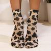 Leopard Large Flower Print Short Socks Single Summer High Elastic Comfortable Breathable Ultra Thin Shoes Short Stockings