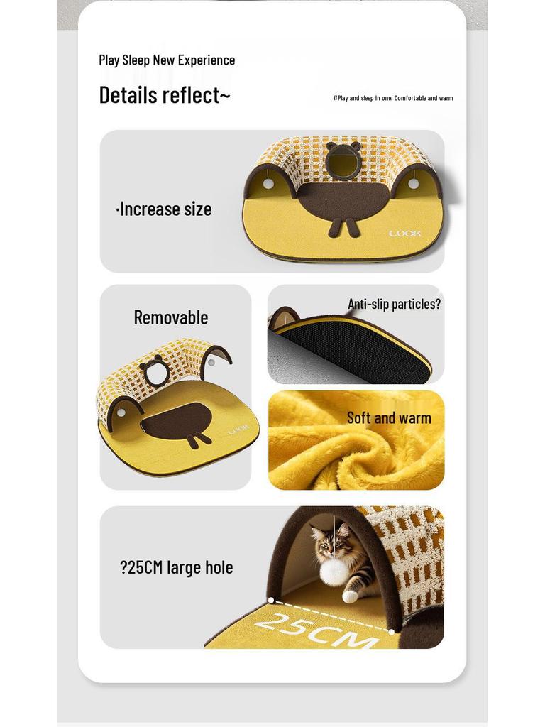 Cozy Cat Tunnel Bed: Warm, Secure Hideaway for All Seasons.