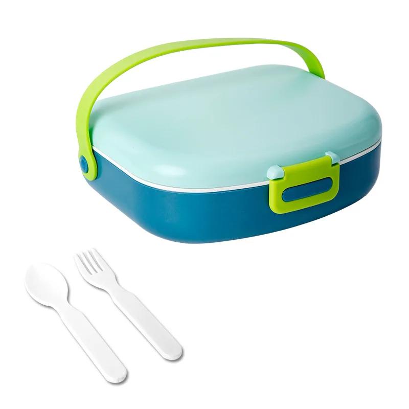 Portable 1300ML Divides Lunch Box Reusable Creative Outdoor Picnic Box BPA-Free 4 Compartment Food Container Student Children LI зелёный