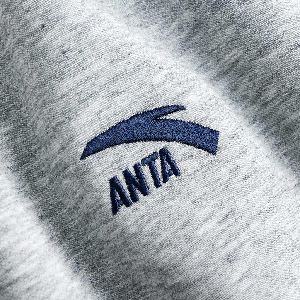 Anta Outdoor Casual Logo Print Fleece Thick Pullover Sweatshirt Men sweatshirt 952548703-2