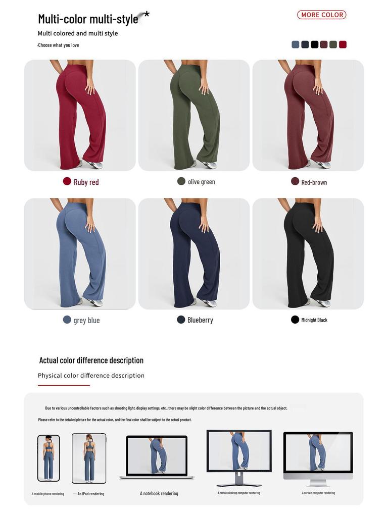 DFYN Women's Straight Leg Yoga Pants - Slimming, Quick-Drying, High-End, No-Show Lines, Elastic Sports Long Pants