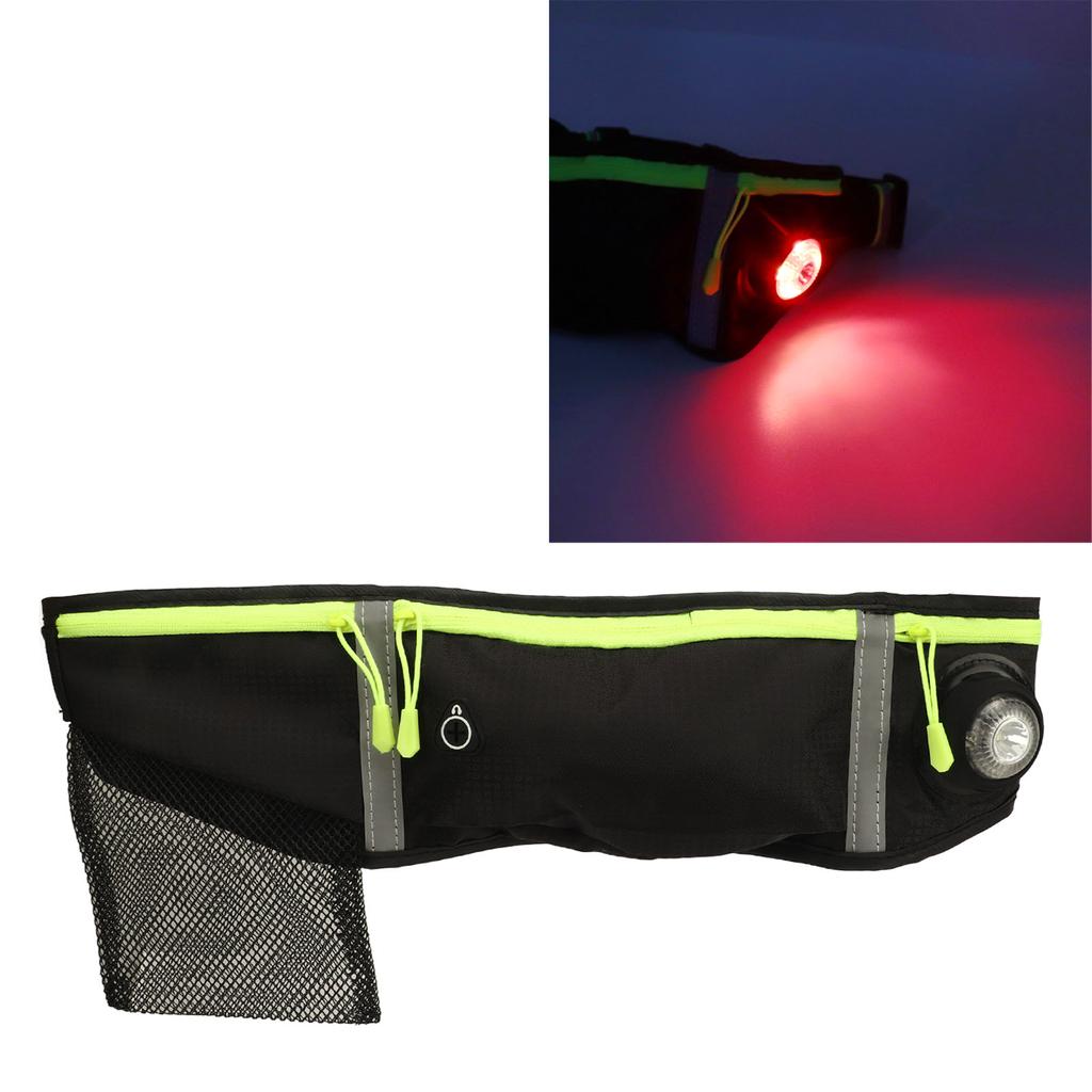 LED Running Belt Pouch IPX5 Waterproof 4 Level Lighting LED Light Waist Bag for Outdoor Riding