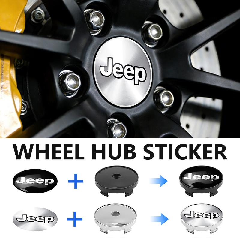 For Jeep 4pcs 60mm Car Wheel Center Cover Hub Cap Auto Decoration Accessories Grand Cherokee Patriot Renegade Compass Wrangler