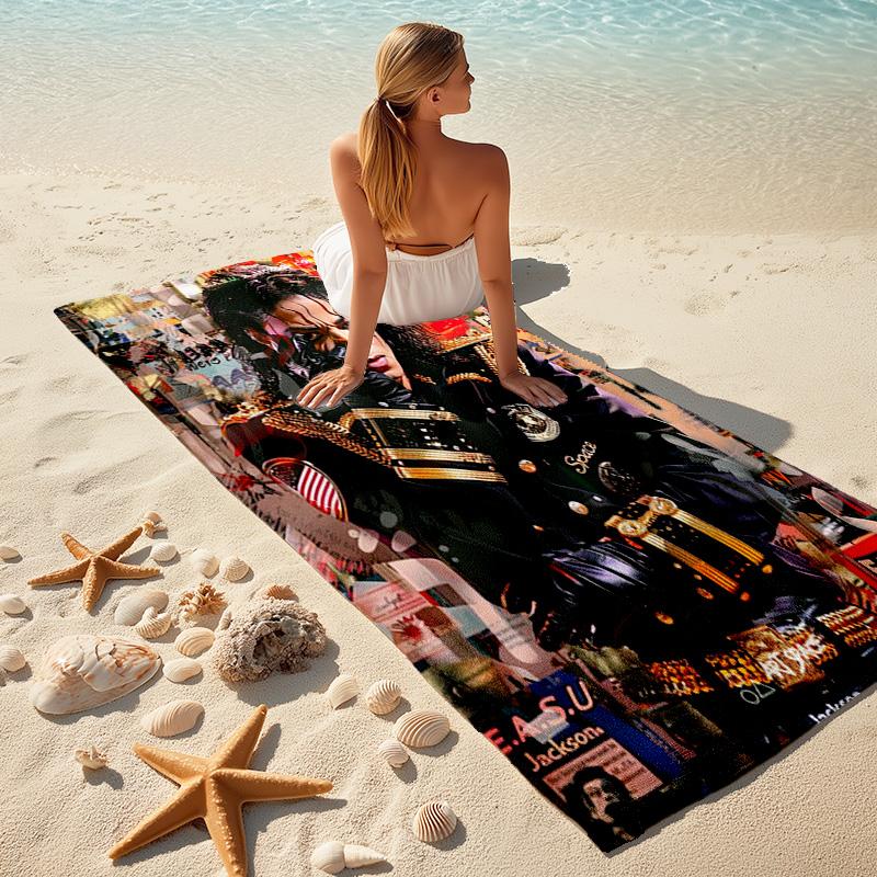 Amerikanische Musik Rock Michael Joseph Jackson Strandtuch Outdoor Camping Urlaub Schwimmen Strandtuch Outdoor Saugfähiges Badetuch Y8