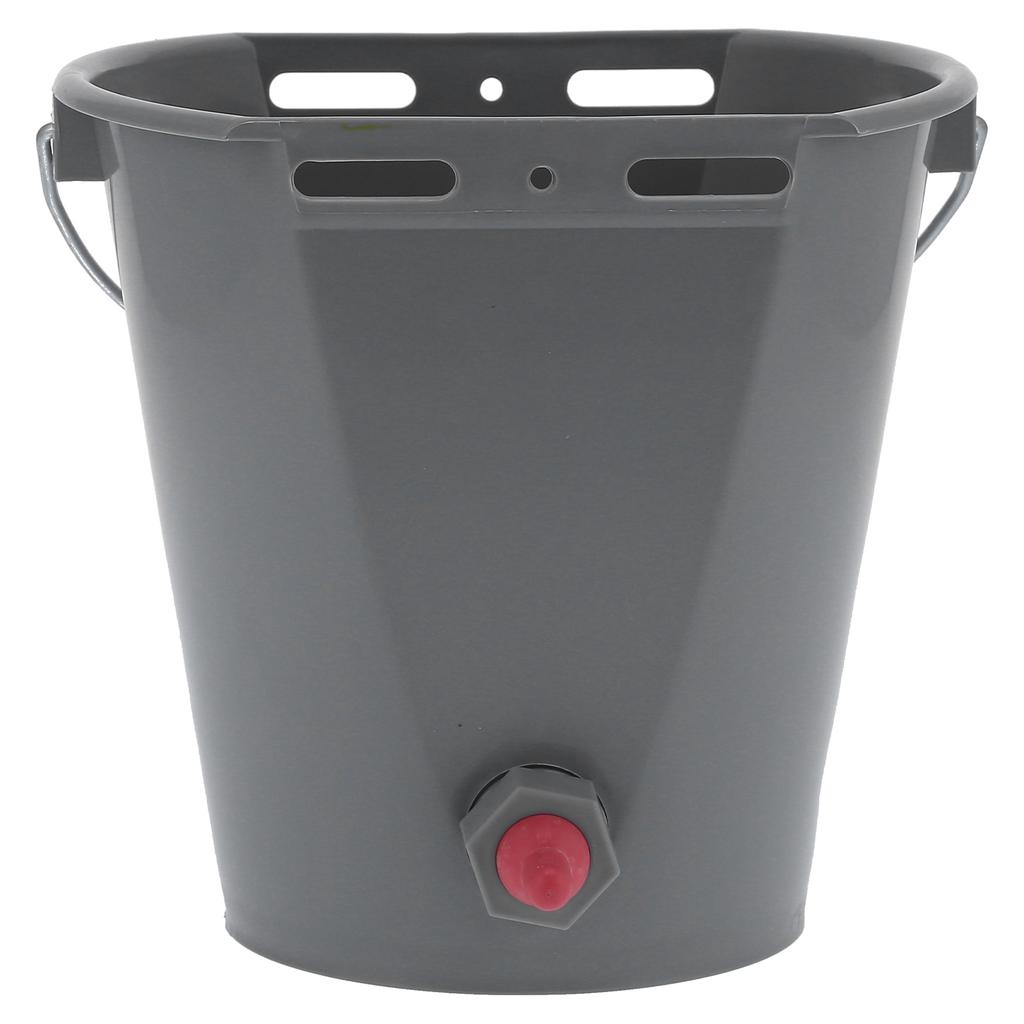8L Feeder Bucket with 2 Nipple Milk Feeding Barrel Livestock Farm Accessory GrayFor Lamb