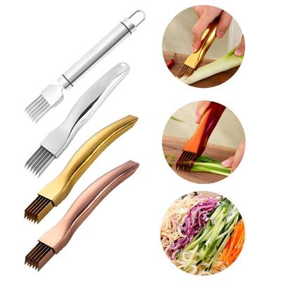 2PCS Stainless Steel Shred Silk The Knife Vegetable Chopper Food Cutter Green Cutter Kitchen Ga Z4W1
