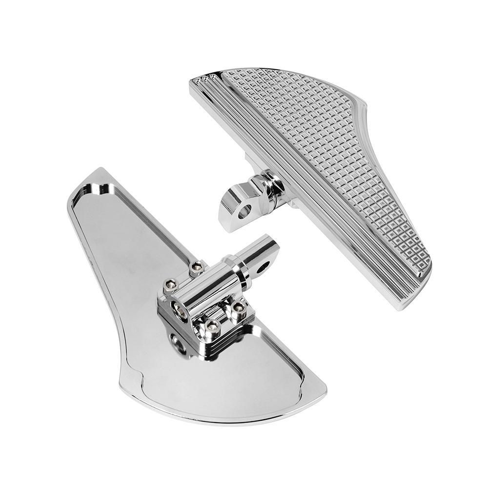 1 Pair Motorcycle Rear Passenger Defiance Floorboards Male Mount Foot Pegs Aluminum Pedal For Harley Touring Electra Glide Dyna