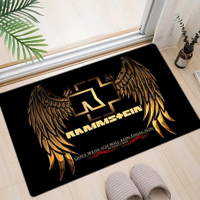 1Pc Rammstein theme Printed rectangle carpet, home door mat, outdoor travel protection carpet A1