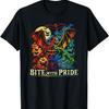 Dracula Bite With Pride, Gothic Gay Pride LGBTQ Goth Vampire T-Shirt