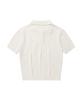 WACKY WILLY Women'S Cable Collar Short Sleeve Knit White