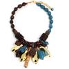 1PC European and American Luxury Style Gold Metal Multi-material Mix and Match Necklace, Retro Exaggerated Personality Collarbone Chain