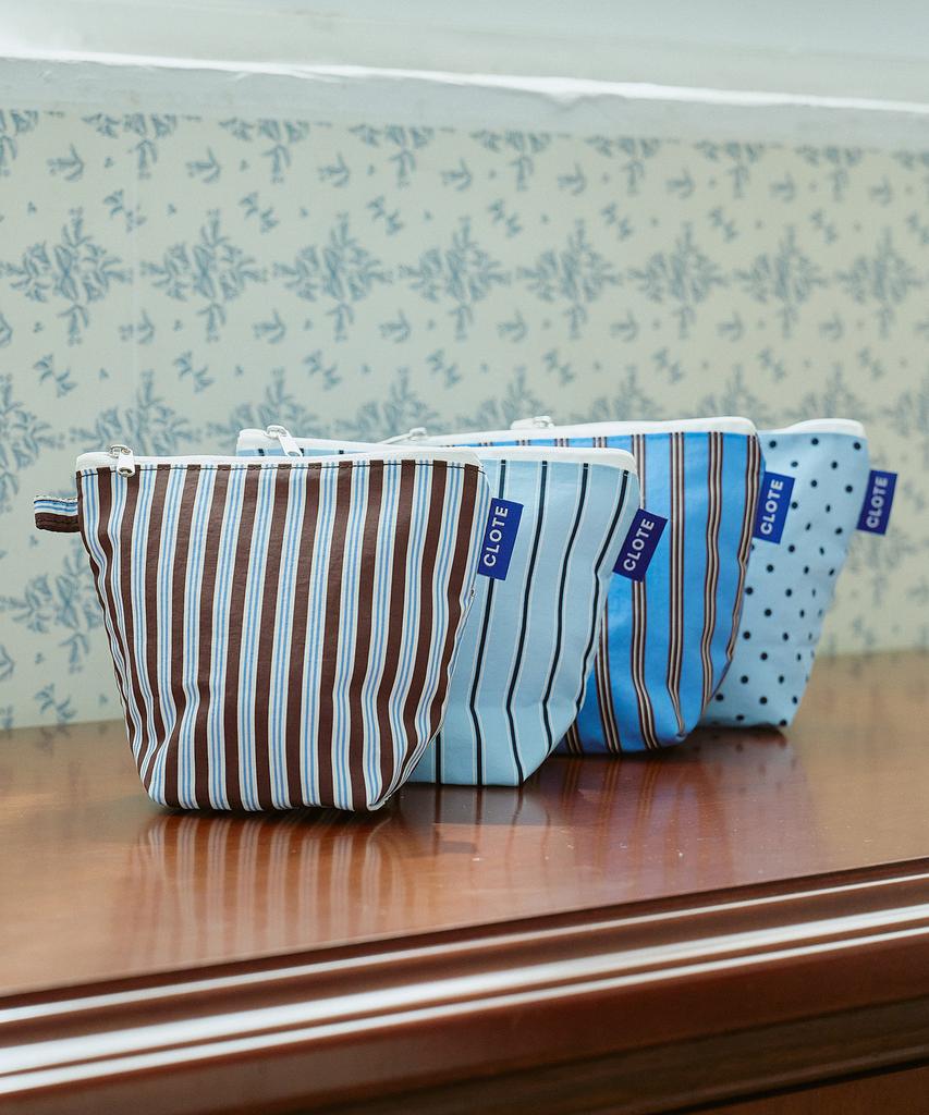 Clote Standing Pouch - Striped Blue