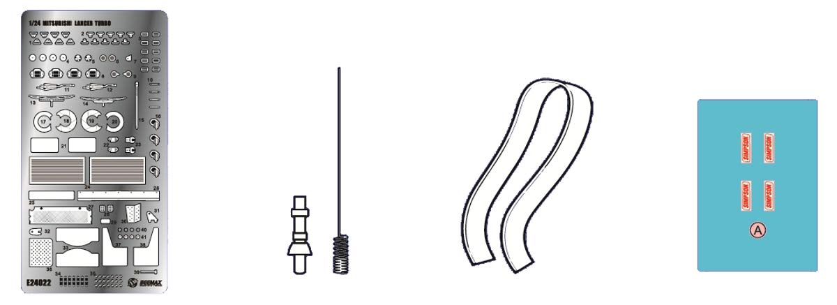 

Aoshima Bunka Kyozai 1/24 Scale BEEMAX Detail Up Parts No. 25 Mitsubishi Lancer Turbo 1984 RAC Rally Specification Detail Up Parts for Plastic Models