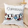 Classic Game CCuphead Cute Cushion Cover Silky Short Plush Invisible Zipper Dustproof Sofa Pillow Case For Home Decor