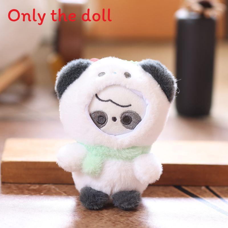Cute Cat Dog Rabbit Panda With Scarf Plush Toy Pendant Keychain For Bag Decor