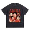 Japanese Anime Akira Washed Vintage T Shirt Science Fiction Cartoon Movie Shotaro Kaneda T-shirt Gothic Cotton Oversized T-shirts