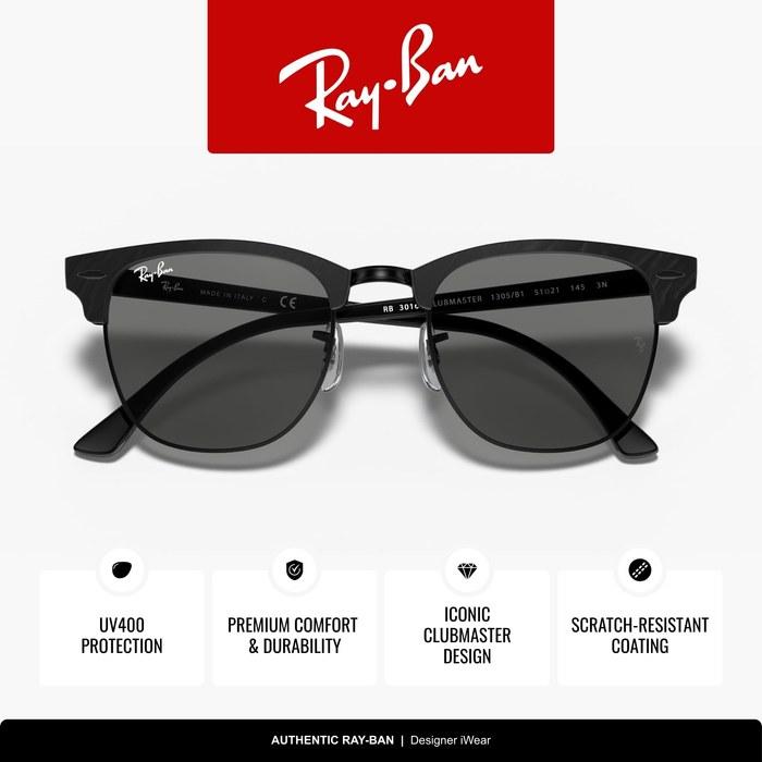 Ray-Ban RB3016 Clubmaster Black with Dark Grey Lens 51mm