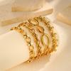 316L Stainless Steel Chunky Chain Bracelet for Women, 18k Gold Plated Waterproof Stackable Jewelry