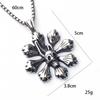 European and American Jewelry Titanium Steel Pendant Retro Trendy Men's Flower Skull Necklace