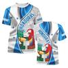 Maglietta Bandiera Honduras Edizione Familiare Bambini Adulti Maglietta Stampata 3D Pappagallo Manica Corta Maglietta Casual per Sport all'Aperto