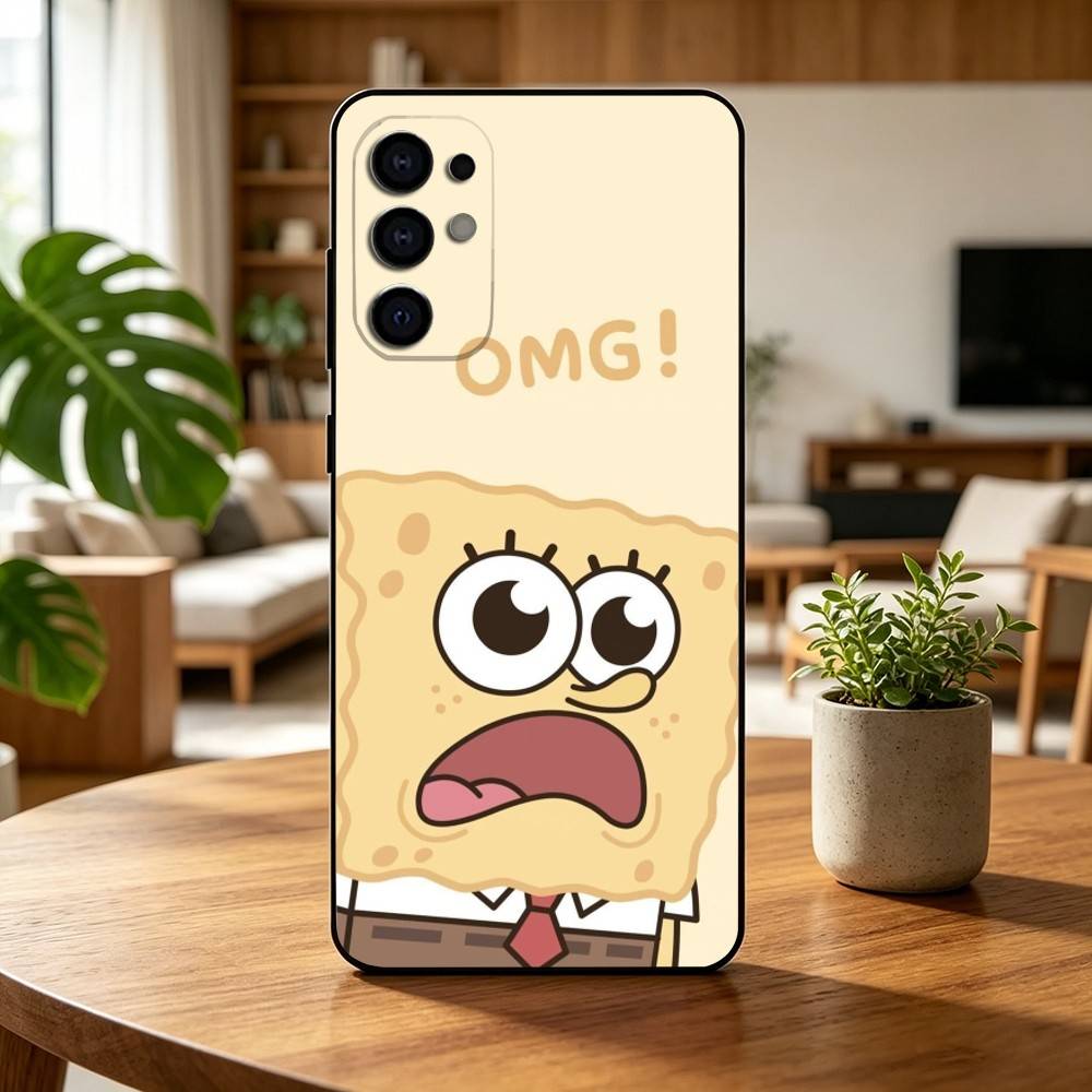 Animation S-Sponge Funny Z-Bob Phone Case Black Silicone Soft For Samsung S25,S24,S21,S22,S23,S30,Ultra,S20,Plus,Fe,Lite