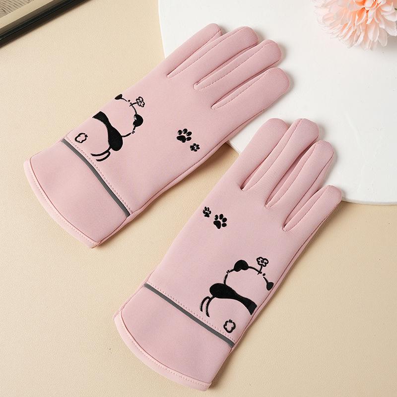 Austrian Velvet Children's Thermal Gloves Winter Panda Boys and Girls Fleece Anti-splashing, Windproof and Thickened Outdoor Play Snow Gloves
