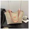 Casual texture simple 2025 new woven fashion trend summer design large capacity women's shoulder tote bag