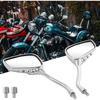 Chrome 8mm/10mm Motorcycle Skull Skeleton Rearview Side Mirrors Compatible with Honda Yamaha Kawasaki Suzuki Aprilia