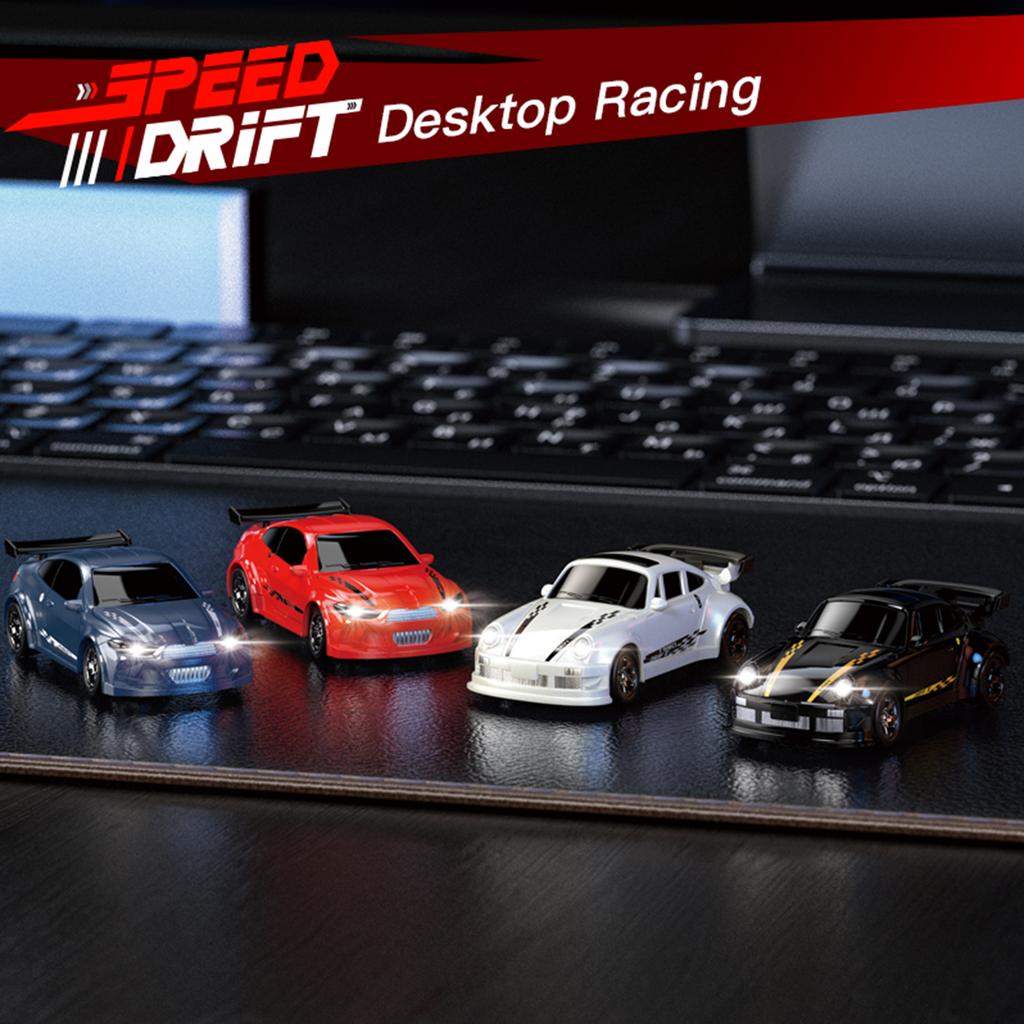 Remote Control Drift Car, 2.4GHz 4WD Mini Full Proportional Model Vehicle with LED Lights, Racing Sp
