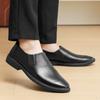 Men's New One-pedal Lazy Business Casual Leather Shoes Soft-soled Breathable Pointed Shoes Men