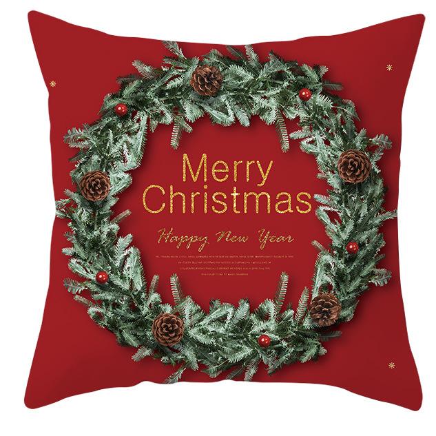 Christmas Elk Pillow Cover Home Gift Cushion Cover Fabric Sofa Pillow Cover