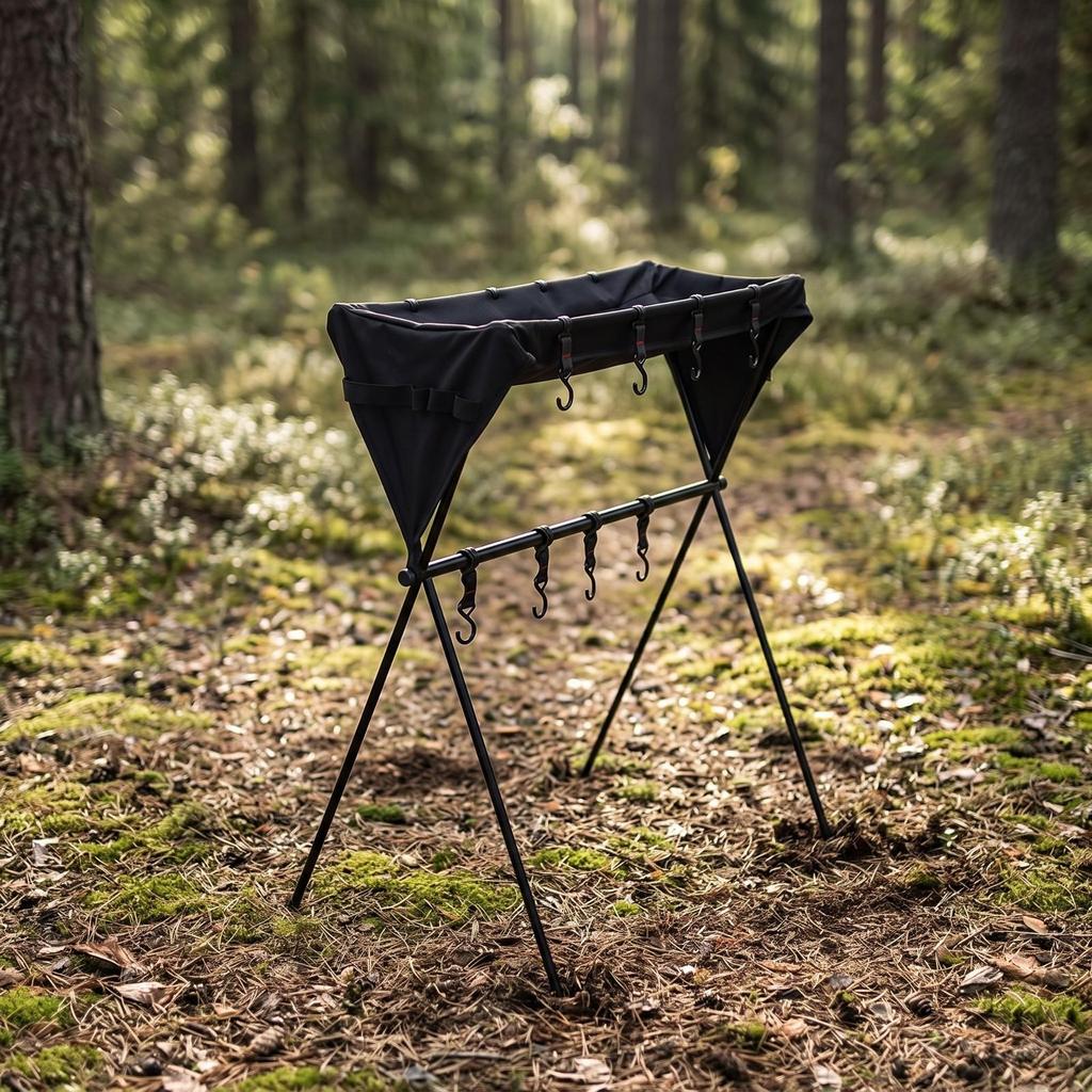 Camping Storage Rack with Basket Lightweight Furniture Long-Lasting for Backyard